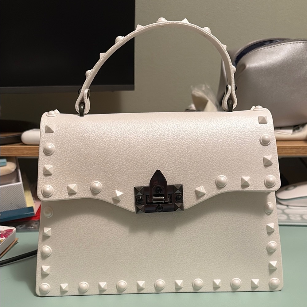 White Studded Handbag